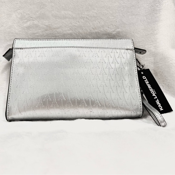 karl lagerfeld silver crossbody bag NWT - Picture 4 of 12
